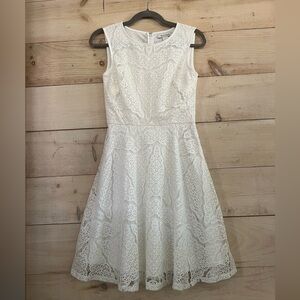 White House Black Market White Lace Sleeveless Dress